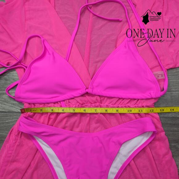 Adisputent Cheeky Triangle 3 Piece Bikini Swimsuit Size S - Picture 3 of 5